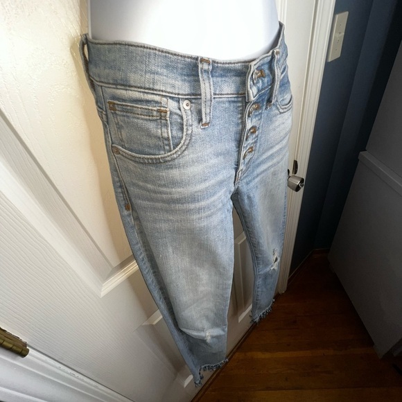 Madewell Women’s 23 9” High Rise Skinny Distressed Button Fly Jeans Light 00 - Picture 5 of 16